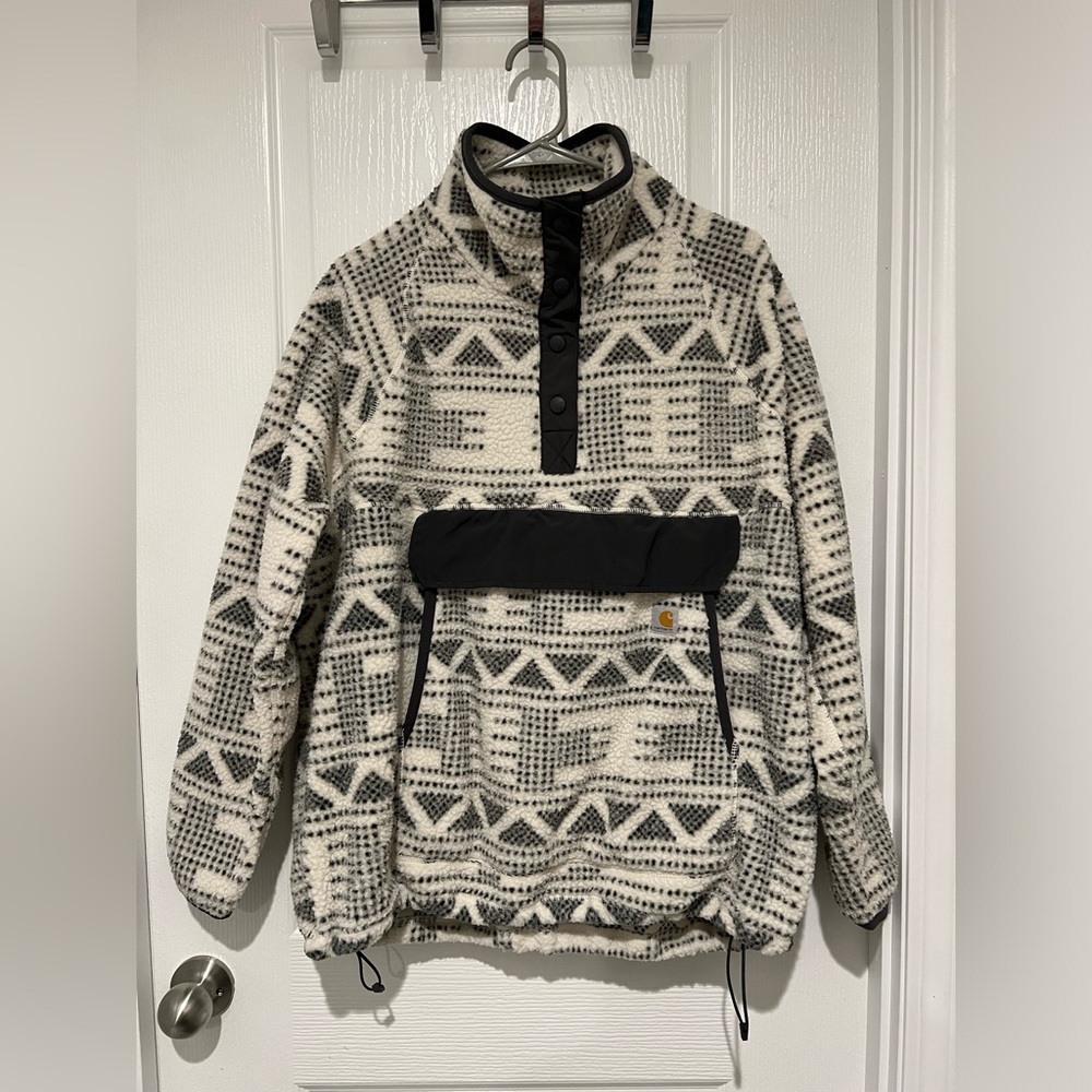 Carhartt Women’s Relaxed Fit Malt Geo Aztec Print Pullover Fleece